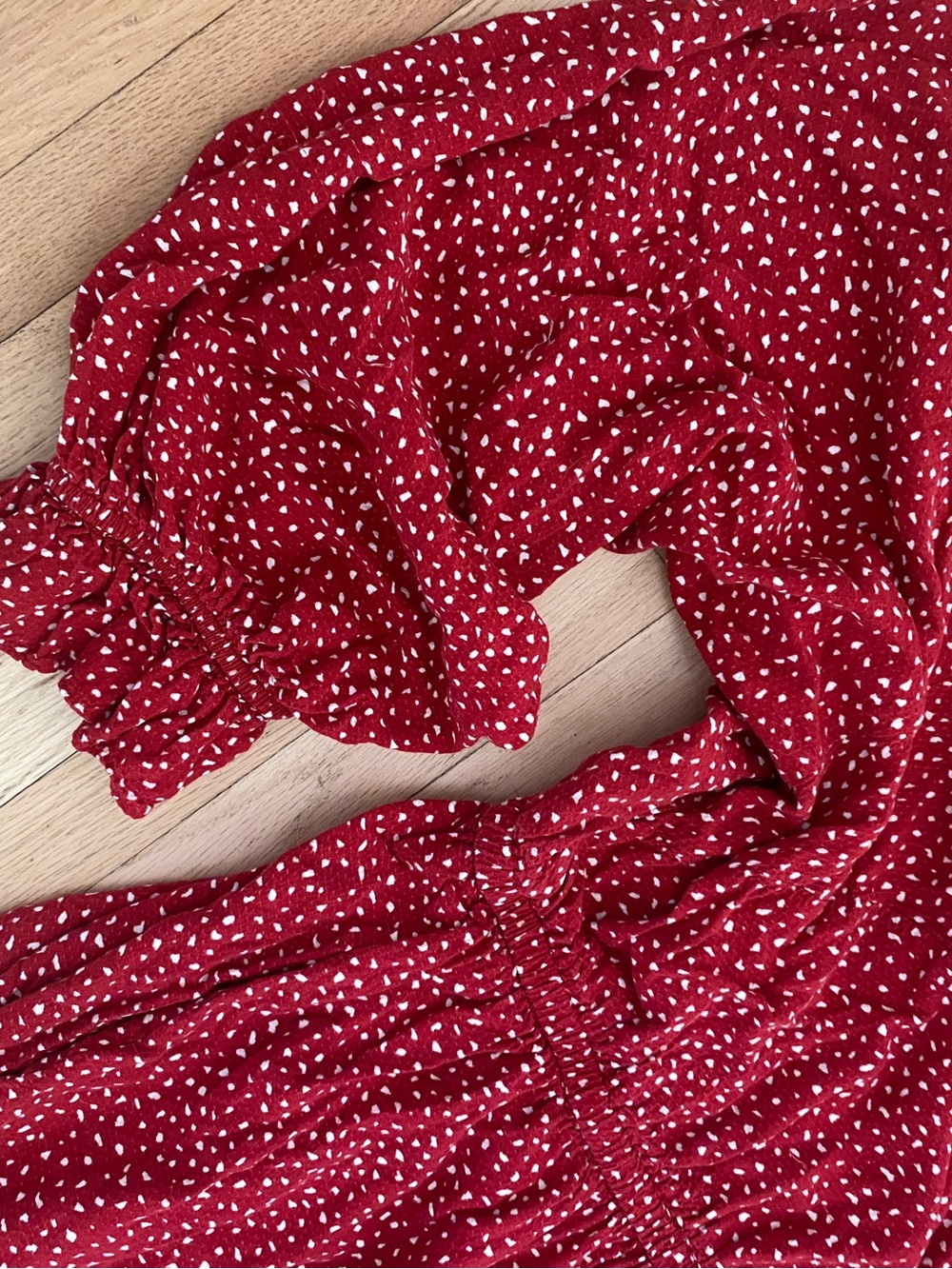 Ava and Viv red micro dot long sleeve tiered prairie modest tradwife maxi 3X - Picture 3 of 8